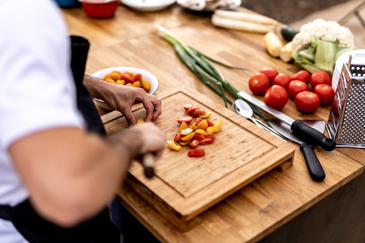 Fresh vegetables prepared for meal planning
